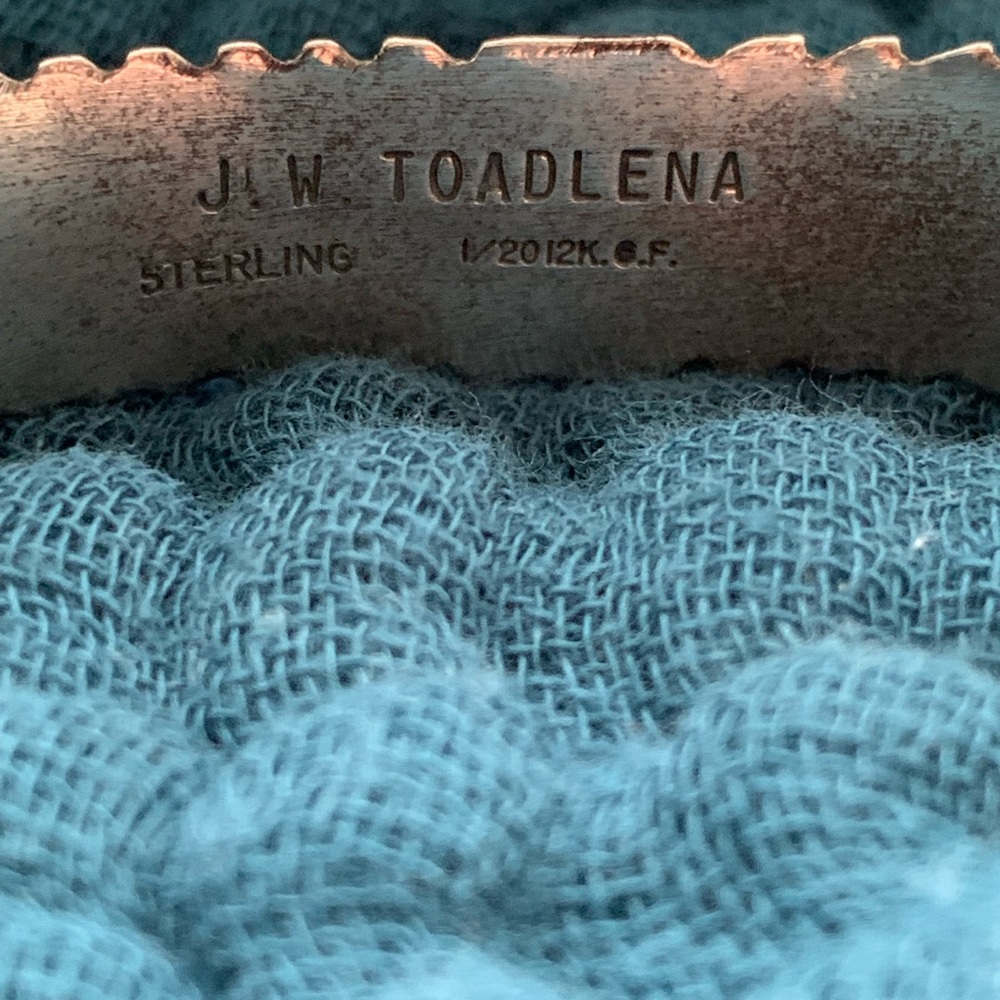 Solid Sterling Silver J W Toadlena Southwest 1/20… - image 4